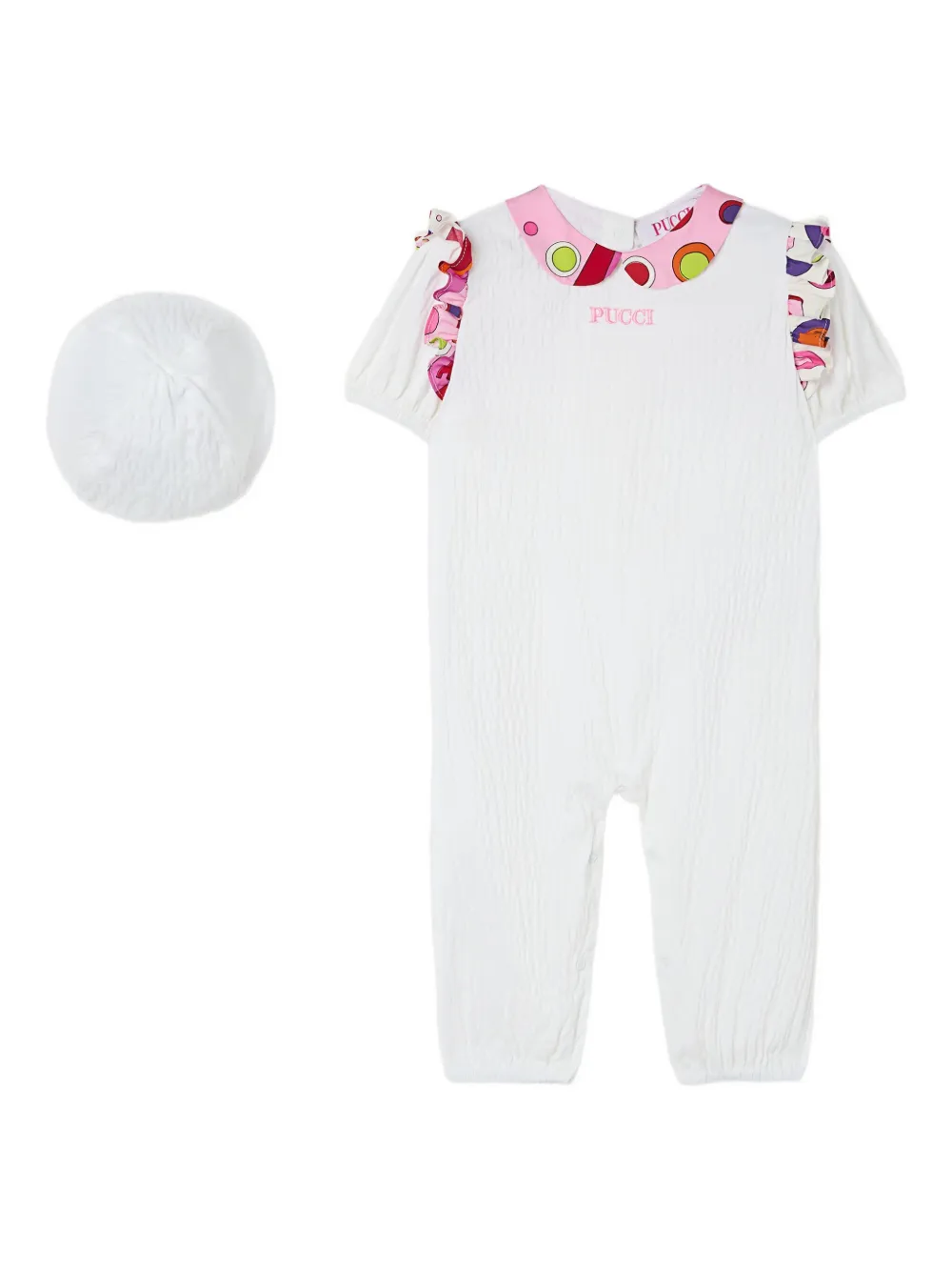 PUCCI Junior Romper met ronde kraag Wit