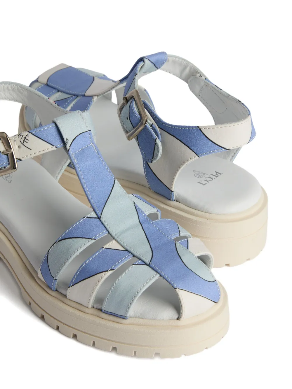 PUCCI Junior Leocorno-print strappy platform sandals 1CE