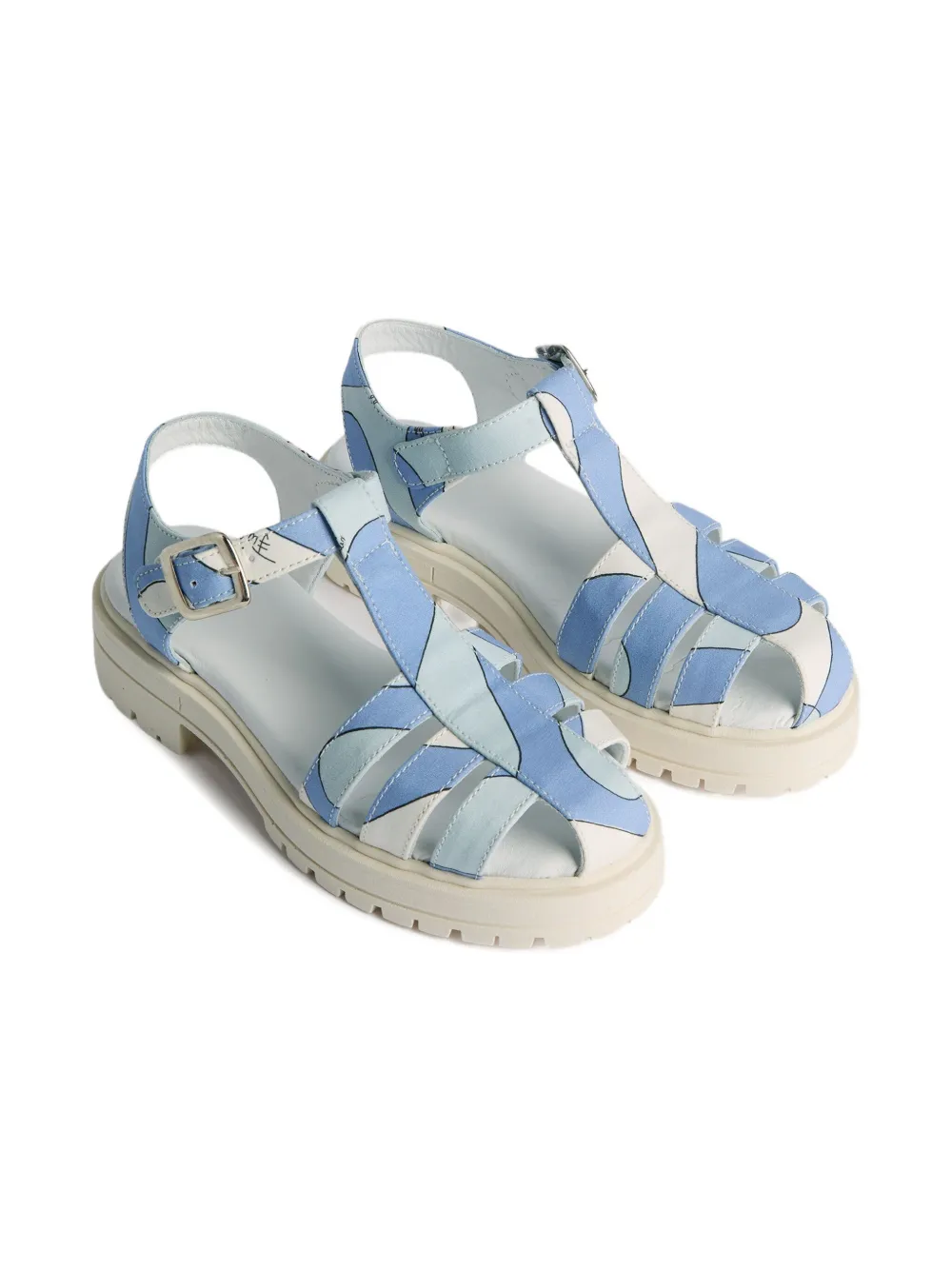 PUCCI Junior Leocorno-print strappy platform sandals 1CE