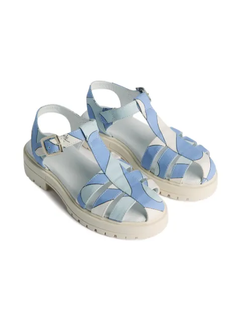 PUCCI Junior Leocorno-print strappy platform sandals