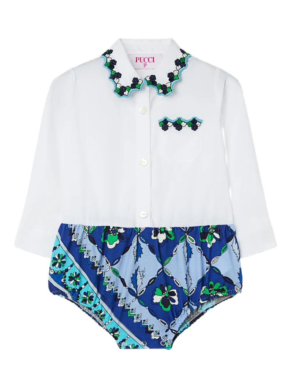 PUCCI Junior scalloped-collar romper | blanco | Image 1