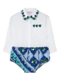 PUCCI Junior scalloped-collar romper - White