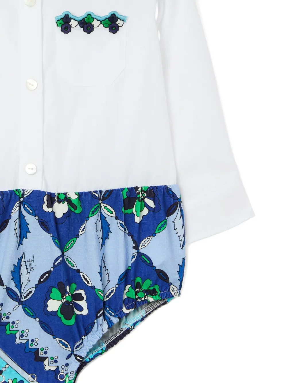 Pucci Junior Scalloped-collar Romper In White