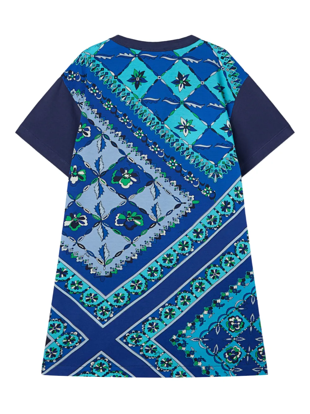 PUCCI Junior T-shirtjurk met getextureerd logo Blauw