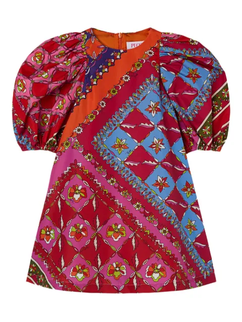 PUCCI Junior puff-sleeve Festa-print dress