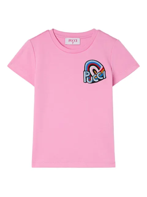 PUCCI Junior logo-embroidered T-shirt