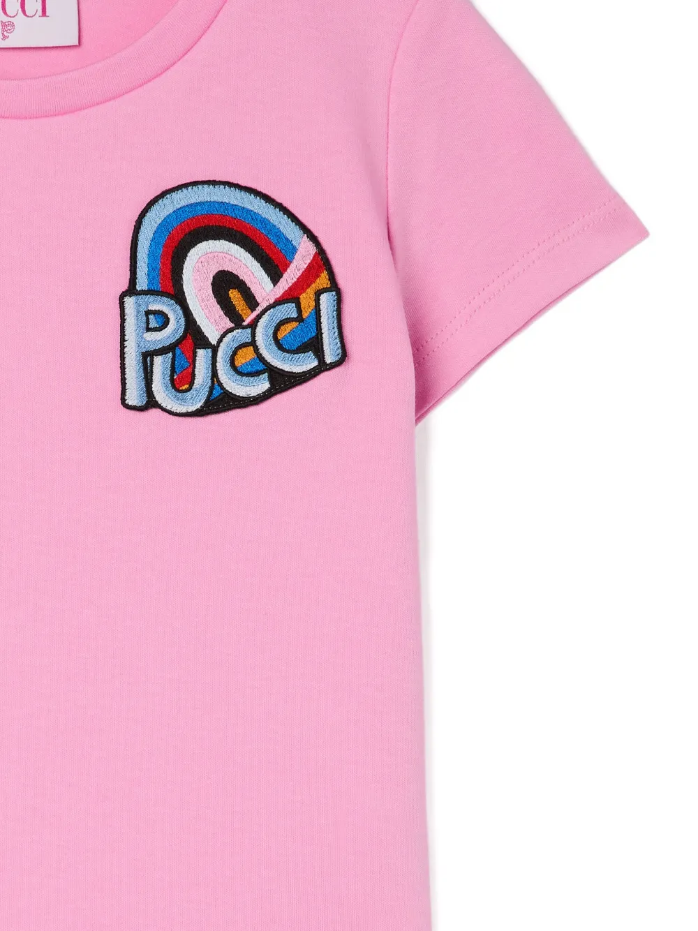 PUCCI Junior T-shirt met geborduurd logo Roze