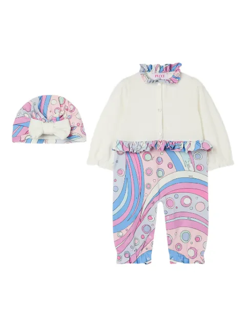 PUCCI Junior ruffled rompers set