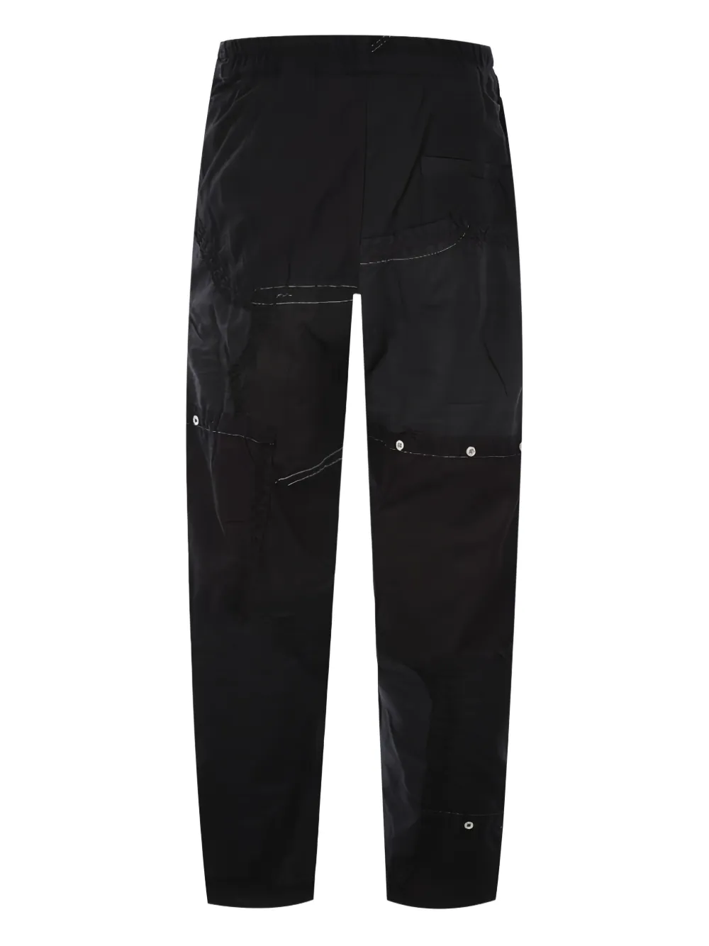 By Walid patchwork elasticated-waist straight trousers | Black | Image 1