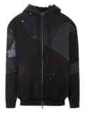 By Walid patchwork zip-up hoodie - Black