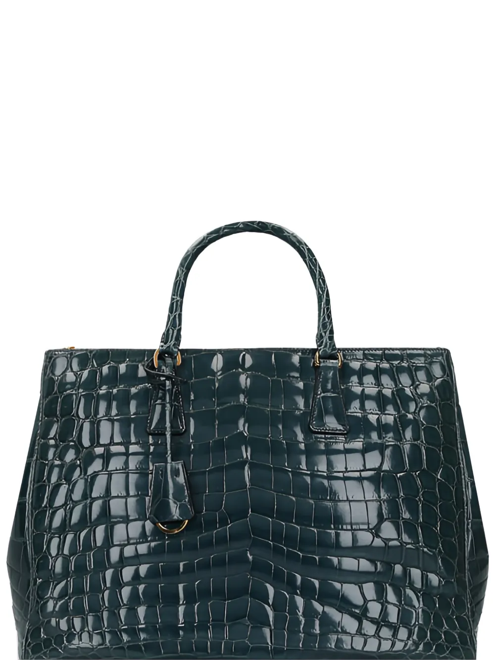 Prada Galleria shopper met krokodillen-reliëf Blauw