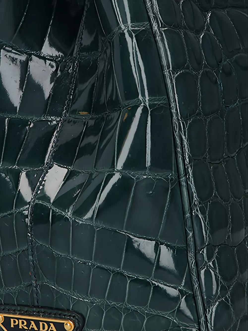 Prada Galleria shopper met krokodillen-reliëf Blauw