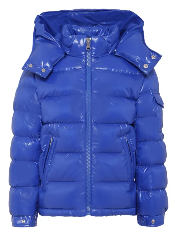 Moncler Enfant Maya Hooded Puffer Jacket Blue FARFETCH VN