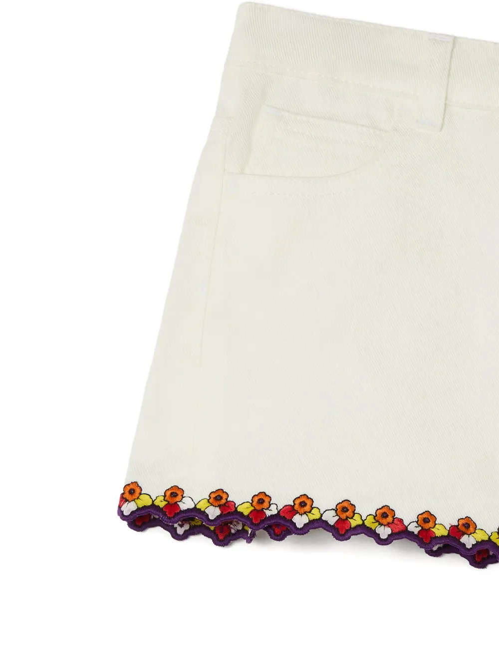 PUCCI Junior Spijkershorts met geborduurde afwerking Wit