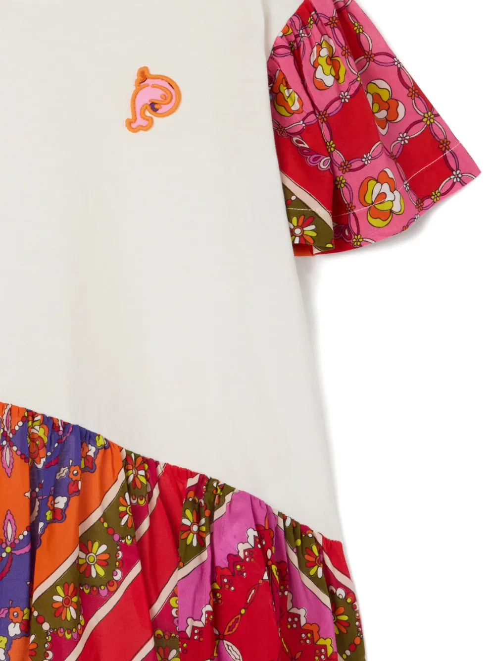 PUCCI Junior T-shirt met patchwork bloemenprint Wit