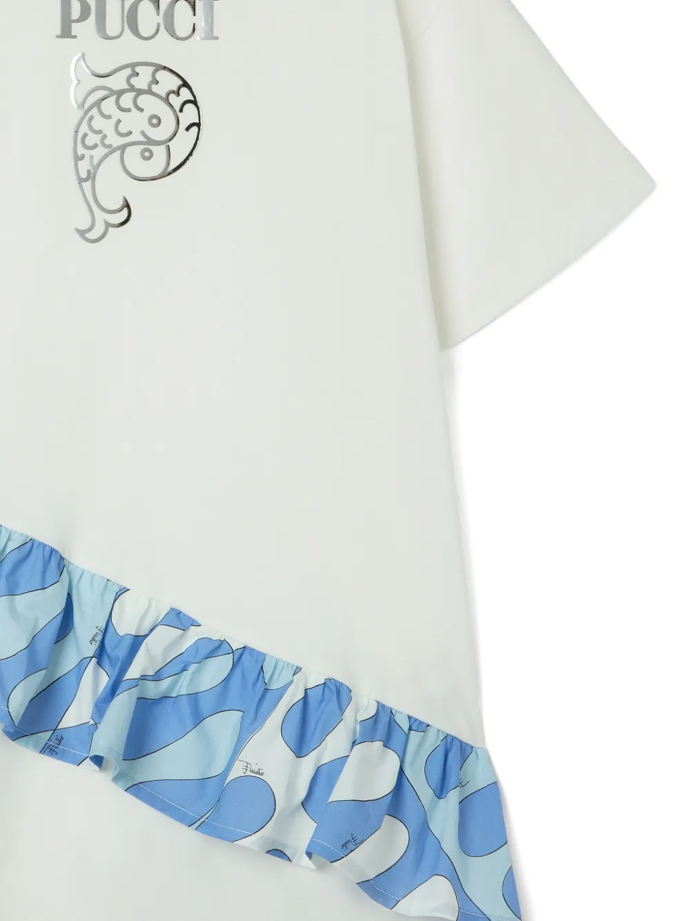 PUCCI Junior Jurk met ruches Wit