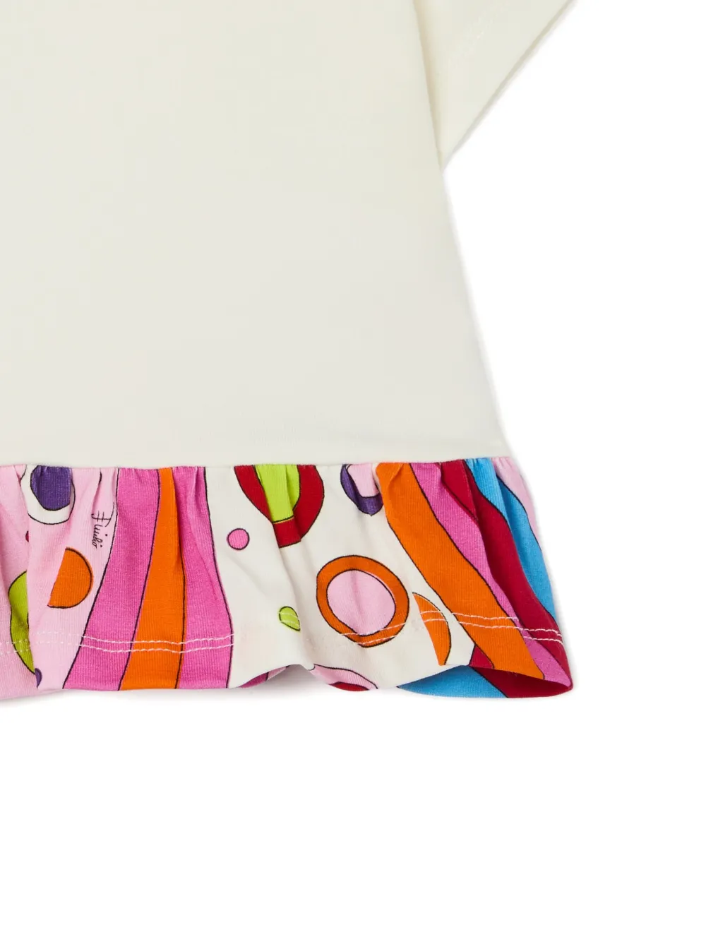 PUCCI Junior T-shirt met ruches en logo Beige