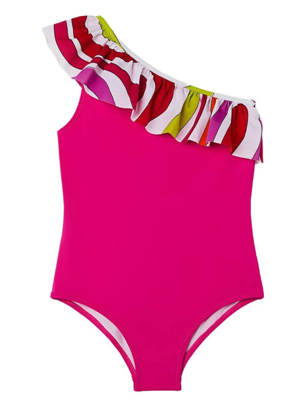 PUCCI Junior ruffled one-shoulder swimsuit | Pink | Image 1