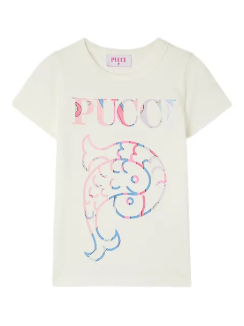 PUCCI Junior graphic-logo T-shirt