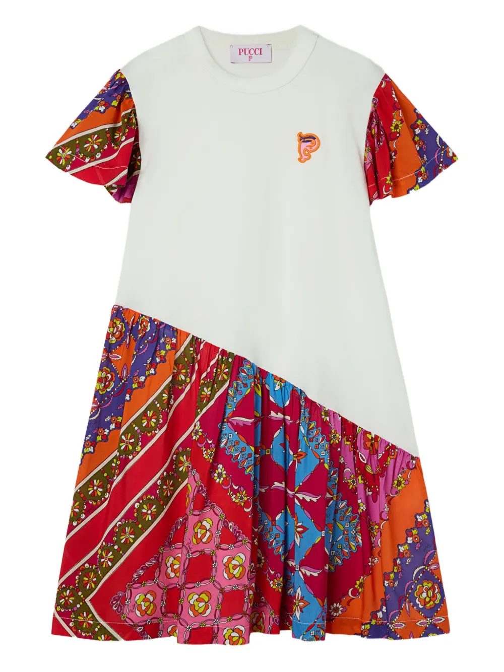 PUCCI Junior Jurk met Festa-print Wit