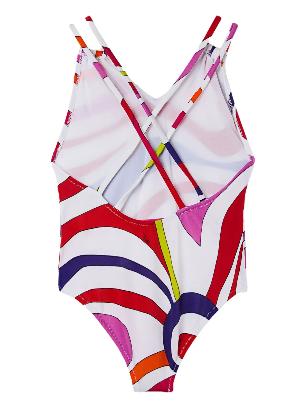 PUCCI Junior Marmo-print crisscross swimsuit | White | Image 1