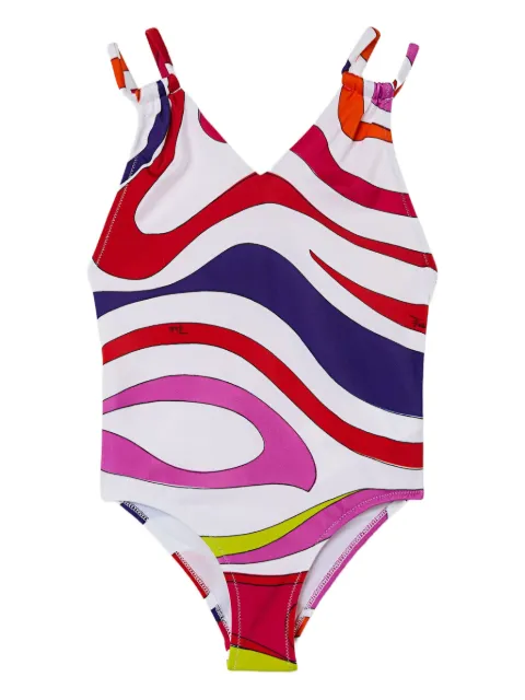 PUCCI Junior Marmo-print crisscross swimsuit