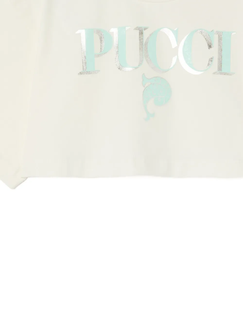PUCCI Junior Cropped T-shirt Wit