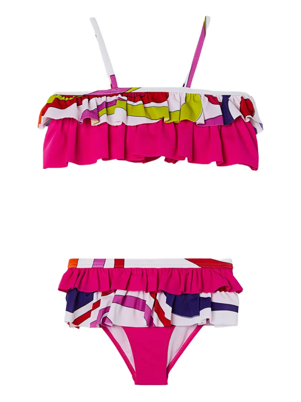 PUCCI Junior Marmo-print ruffled bikini | Pink | Image 1