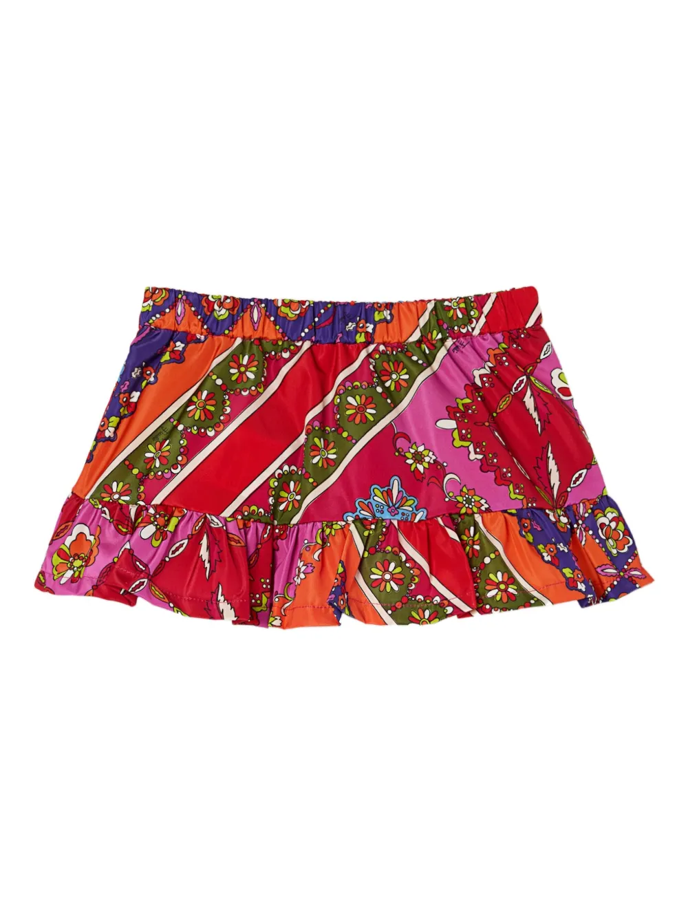 PUCCI Junior Rok met Festa-print en ruches Rood