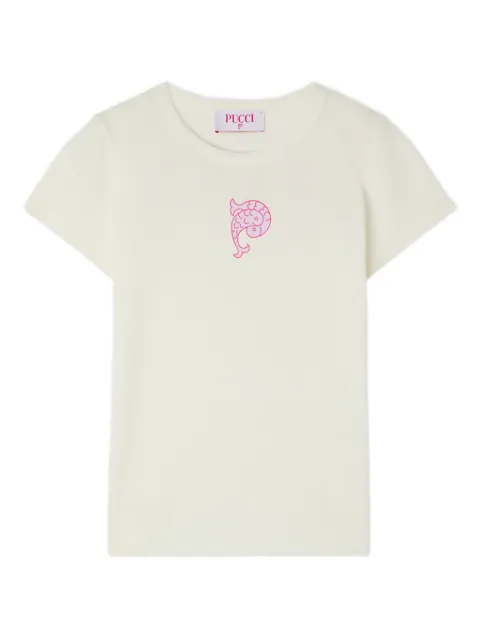 PUCCI Junior logo-embroidered T-shirt