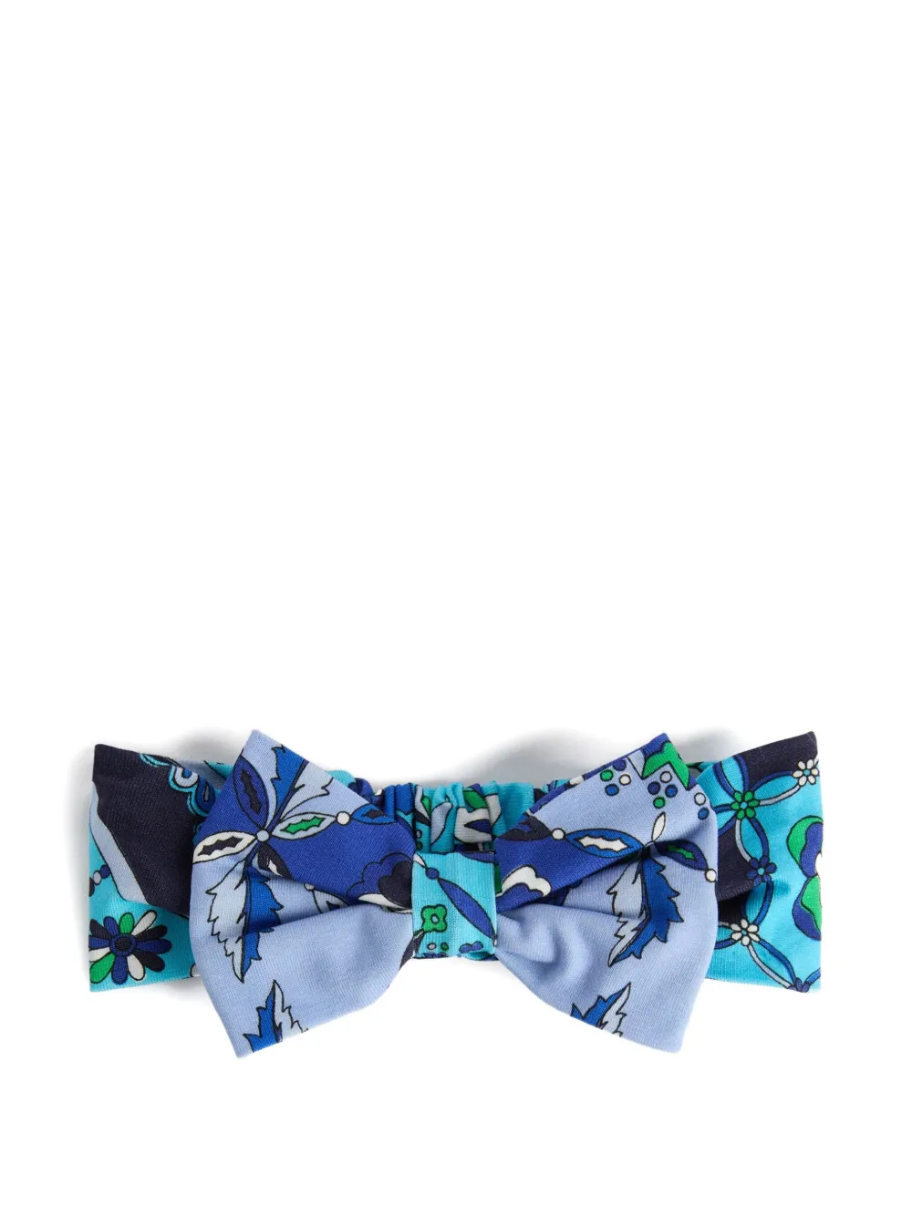 PUCCI Junior Festa print bow head band Blauw