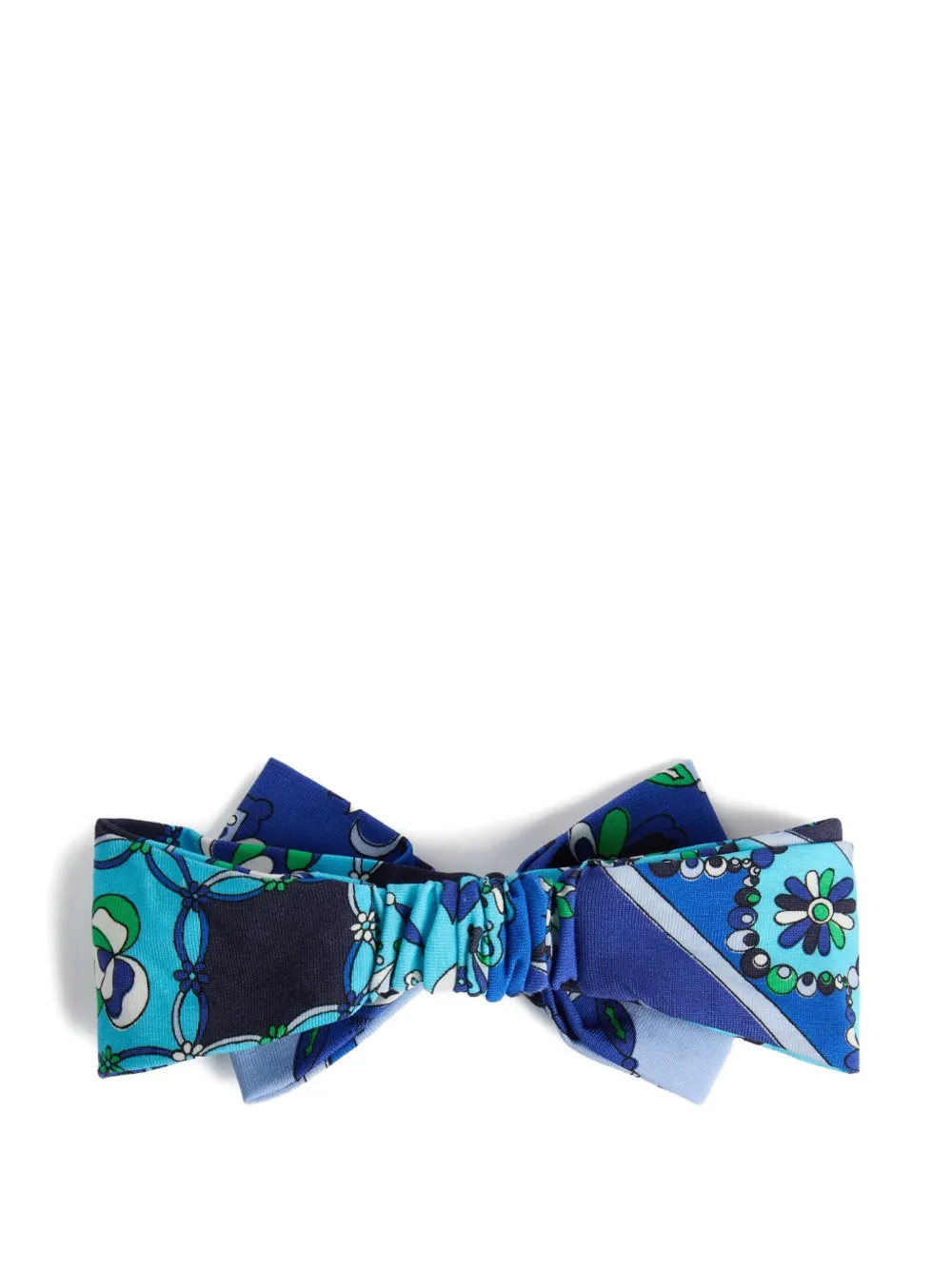 PUCCI Junior Haarband met strik en Festa-print Blauw
