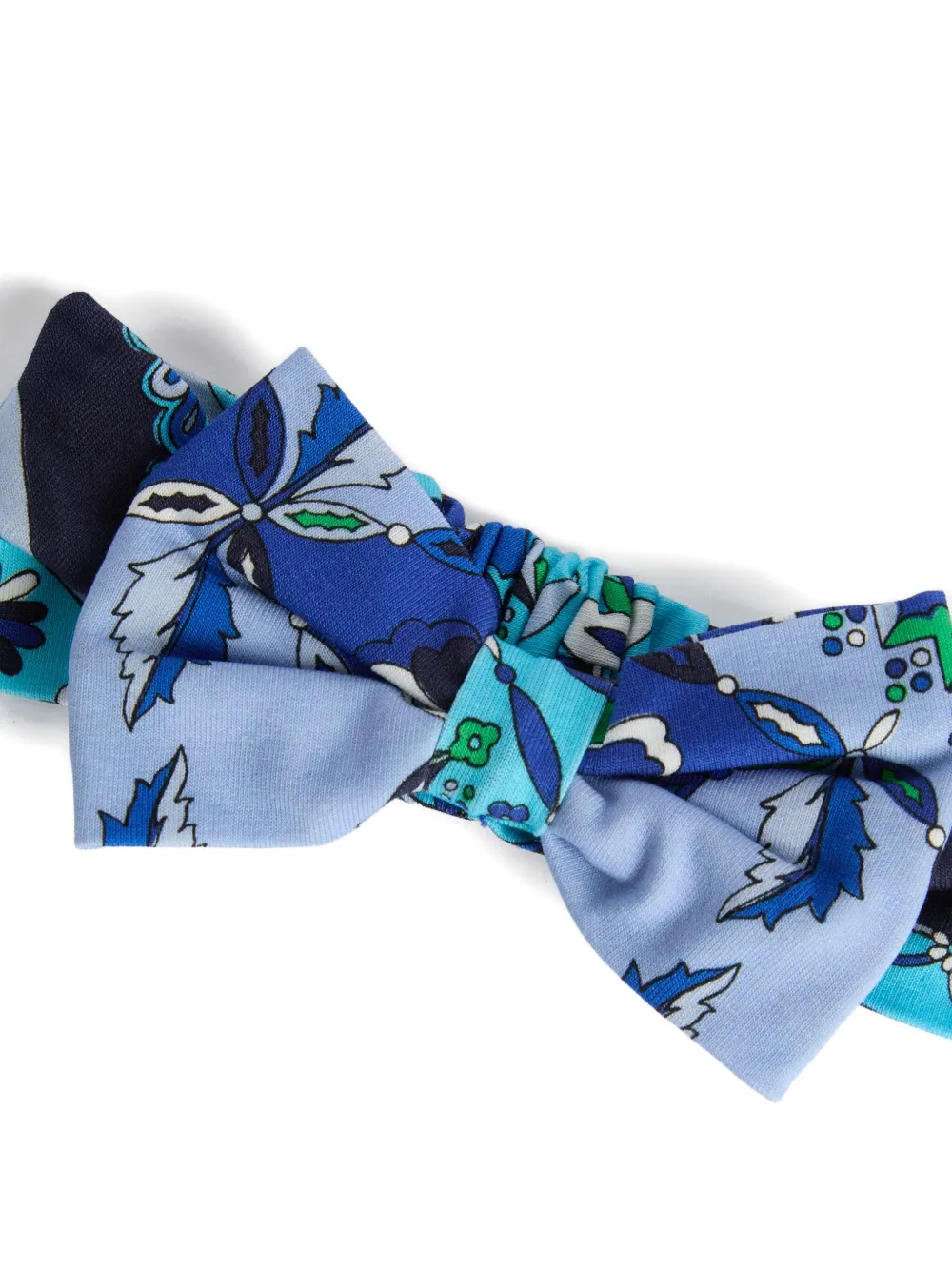 PUCCI Junior Haarband met strik en Festa-print Blauw