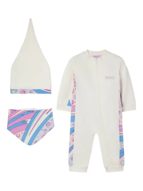 PUCCI Junior Fontane-print zip-up rompers set