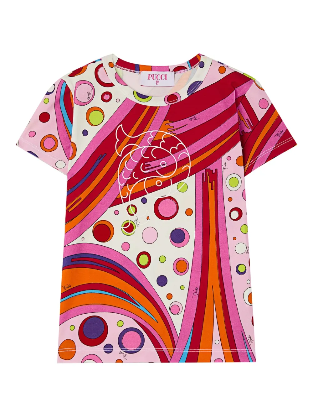 PUCCI Junior Fontane-patterned short-sleeves T-shirt | White | Image 1