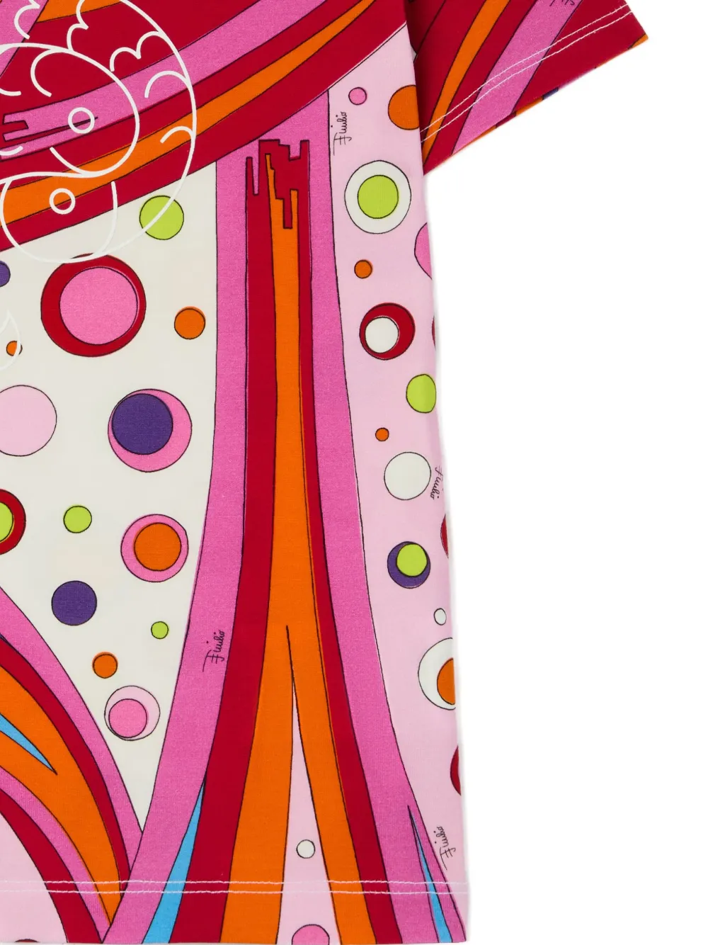 PUCCI Junior T-shirt met korte mouwen en Fontane-patroon Wit
