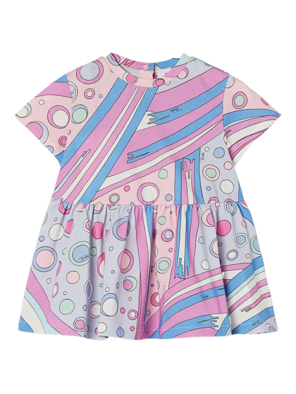 PUCCI Junior Jurk met korte mouwen en Fontane-print Roze