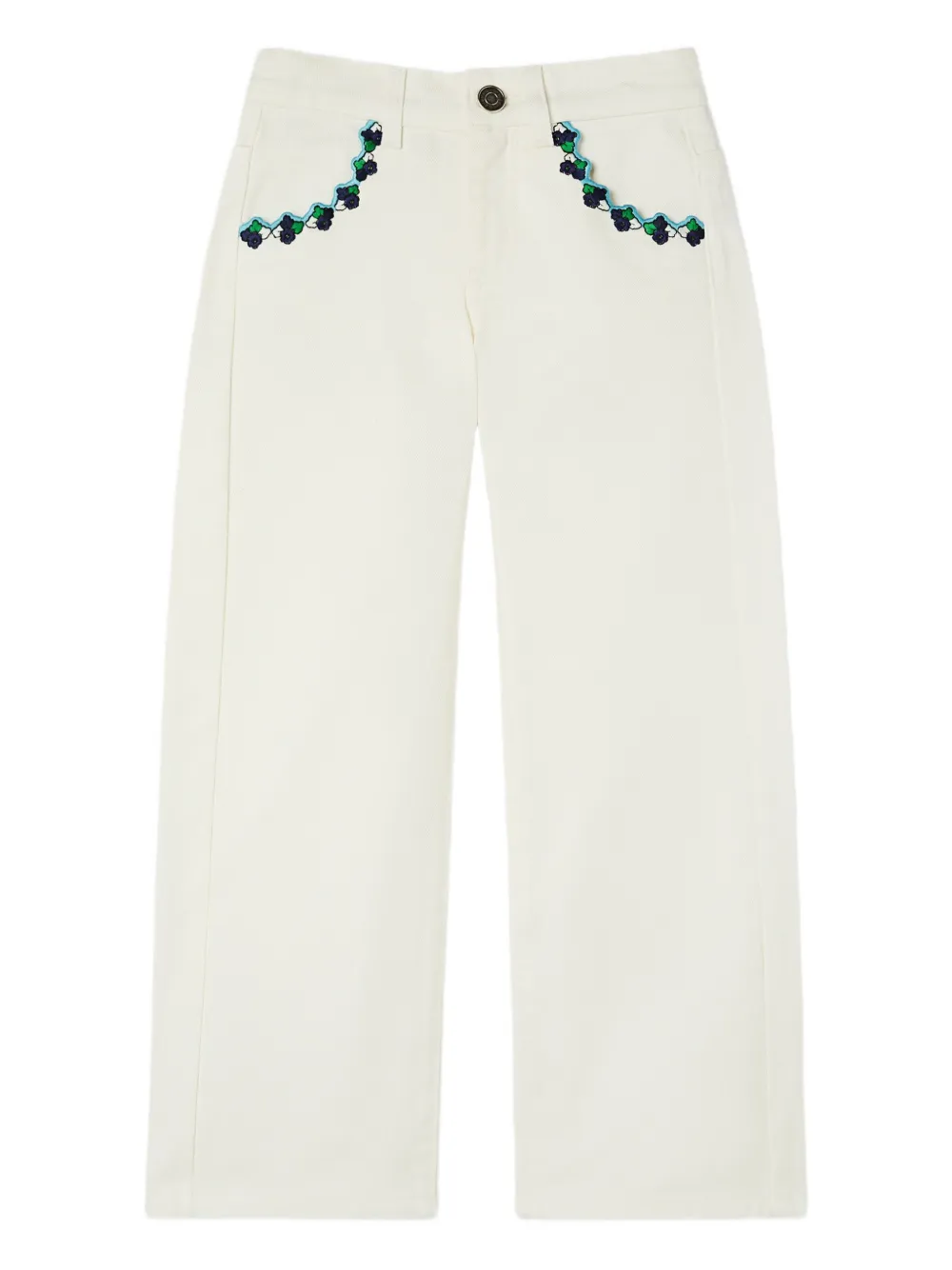 PUCCI Junior embroidered-pocket jeans | White | Image 1
