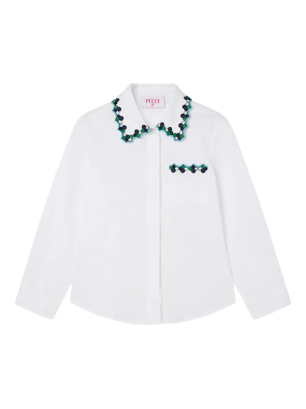 PUCCI Junior chemise à col orné de cristaux | blanc | Image 1