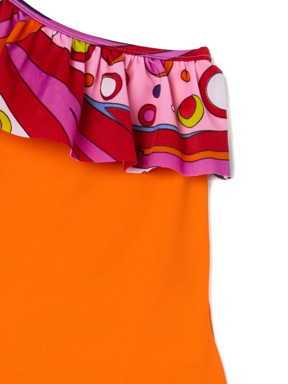 PUCCI Junior Asymmetrisch badpak met ruches Oranje
