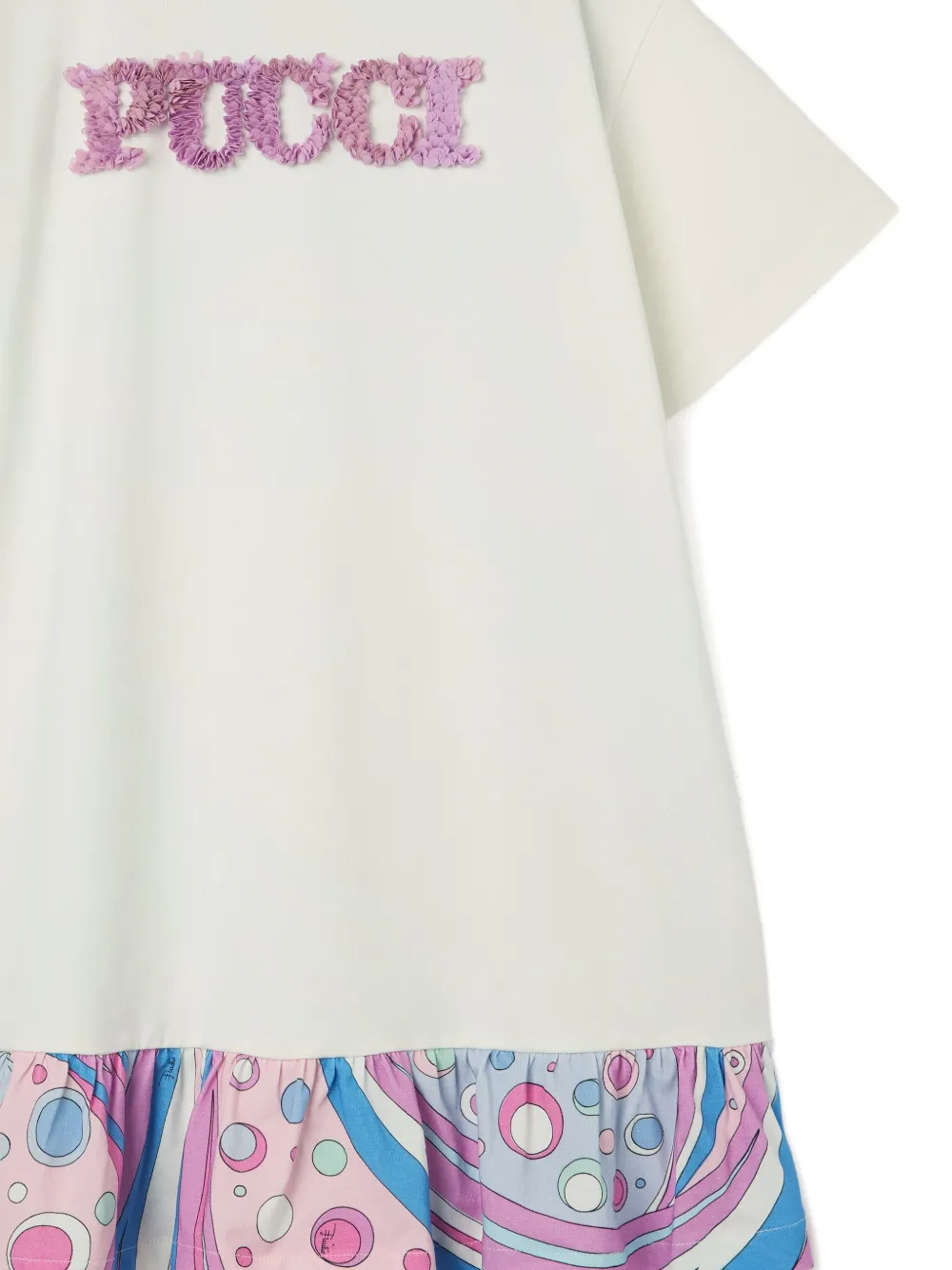 PUCCI Junior T-shirtjurk met Fontane-print Wit