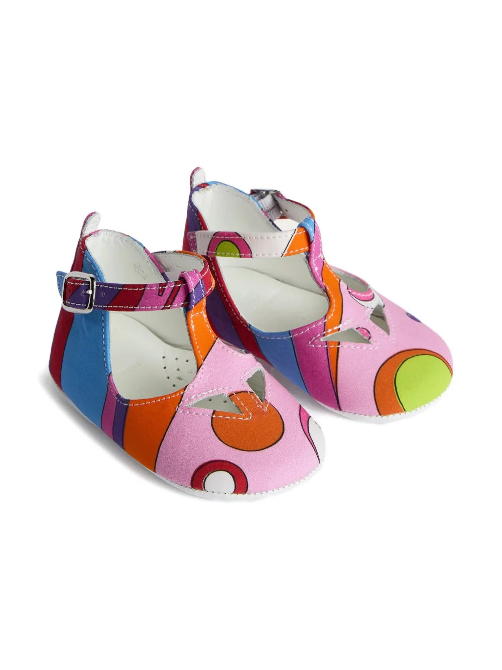 PUCCI Junior Fontane-print ballet flats Blue