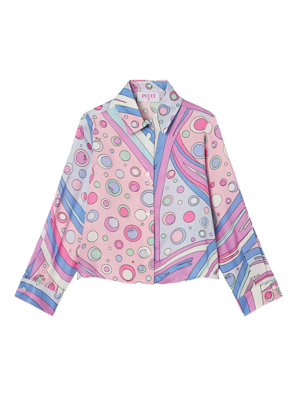 PUCCI Junior Fontane graphic-print button-up shirt | Pink | Image 1