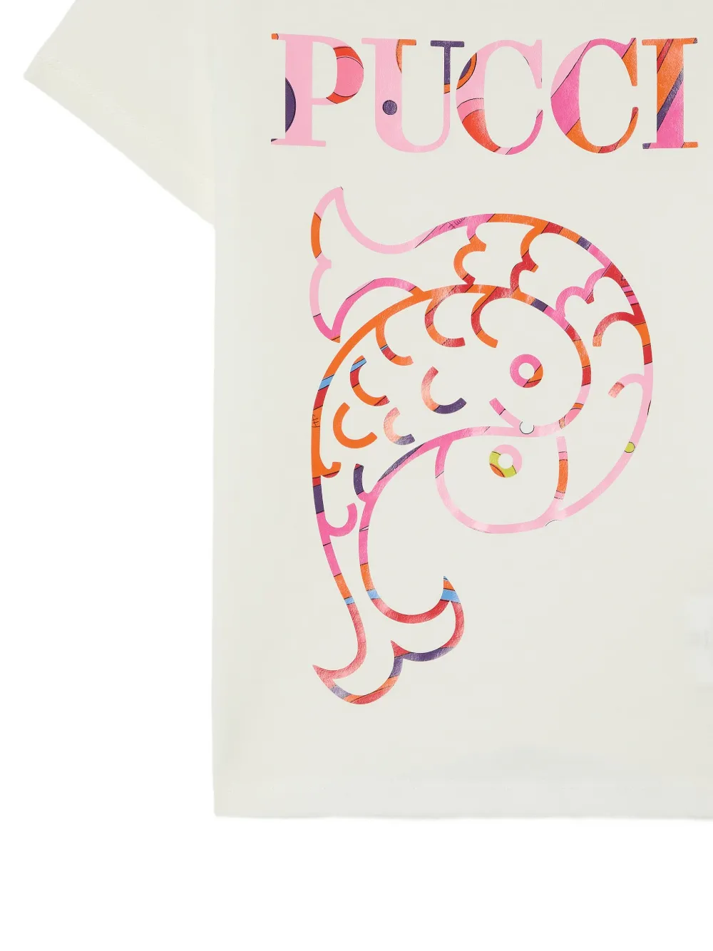 PUCCI Junior T-shirt met vispatroon Wit