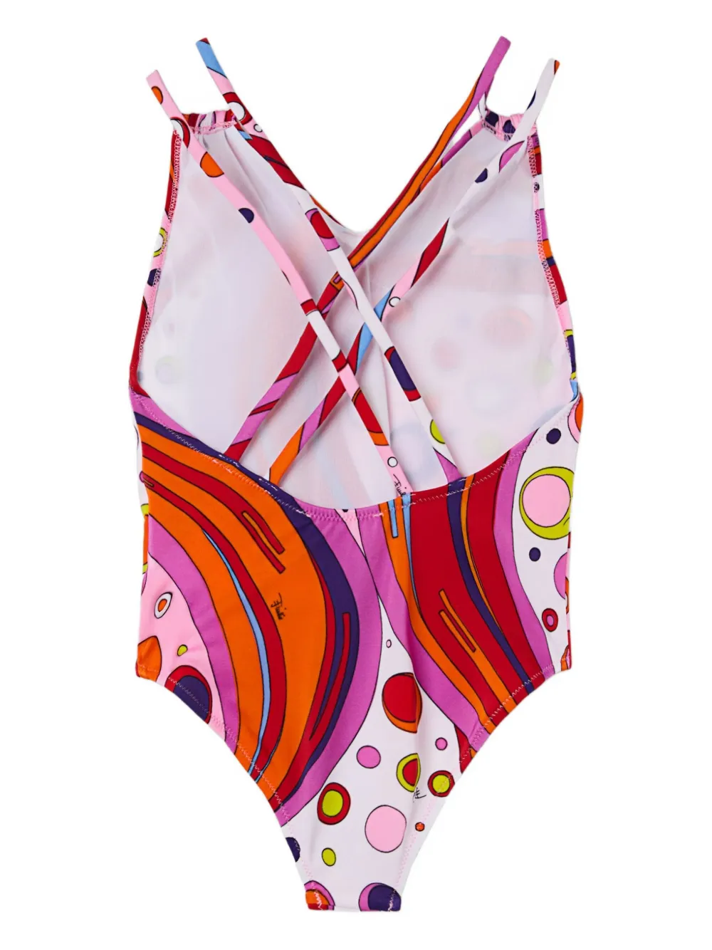 PUCCI Junior Fontane-print cross-back swimsuit | Pink | Image 1