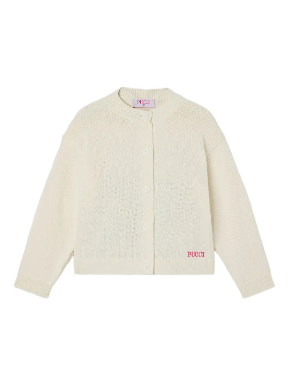PUCCI Junior contrasting-hem cardigan | White | Image 1