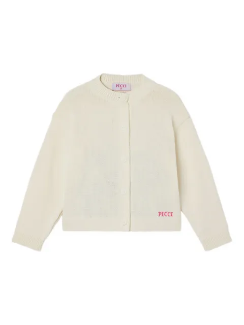 PUCCI Junior contrasting-hem cardigan