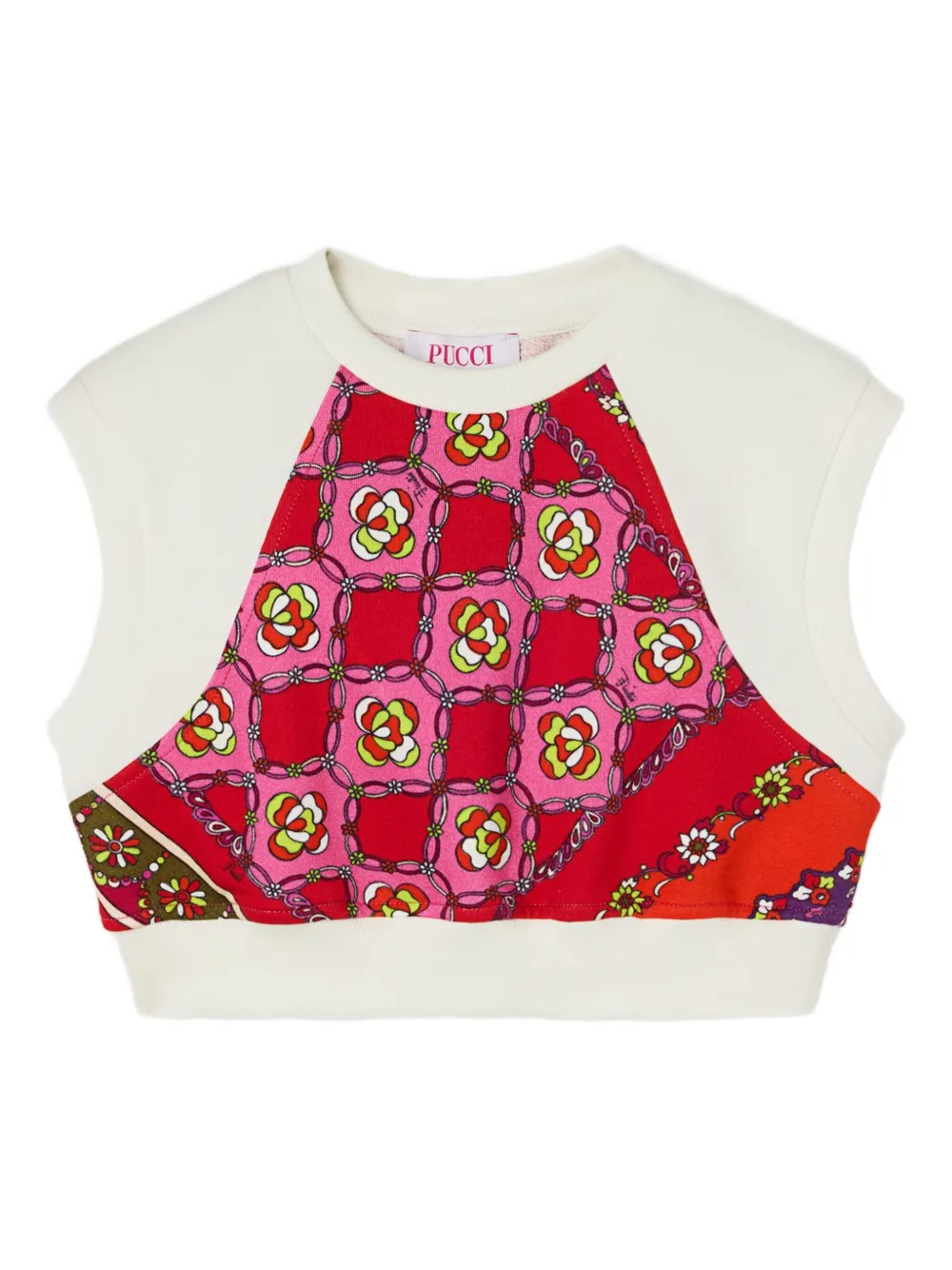 PUCCI Junior patchwork crop top | White | Image 1