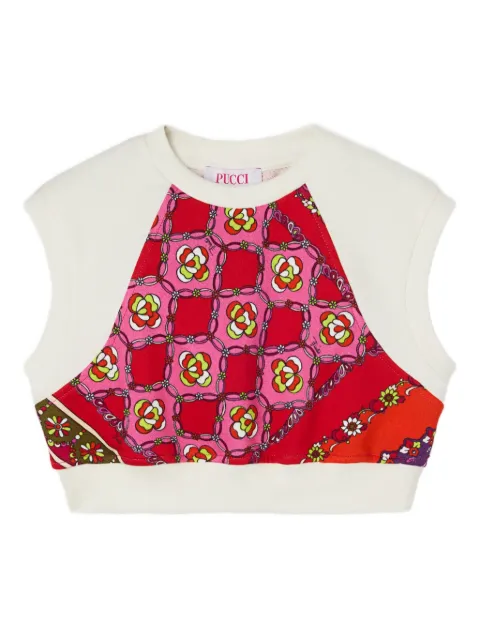 PUCCI Junior patchwork crop top