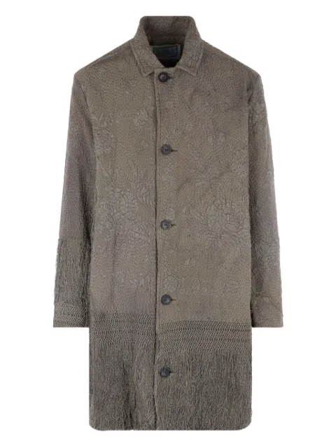 By Walid embroidered-fringe coat
